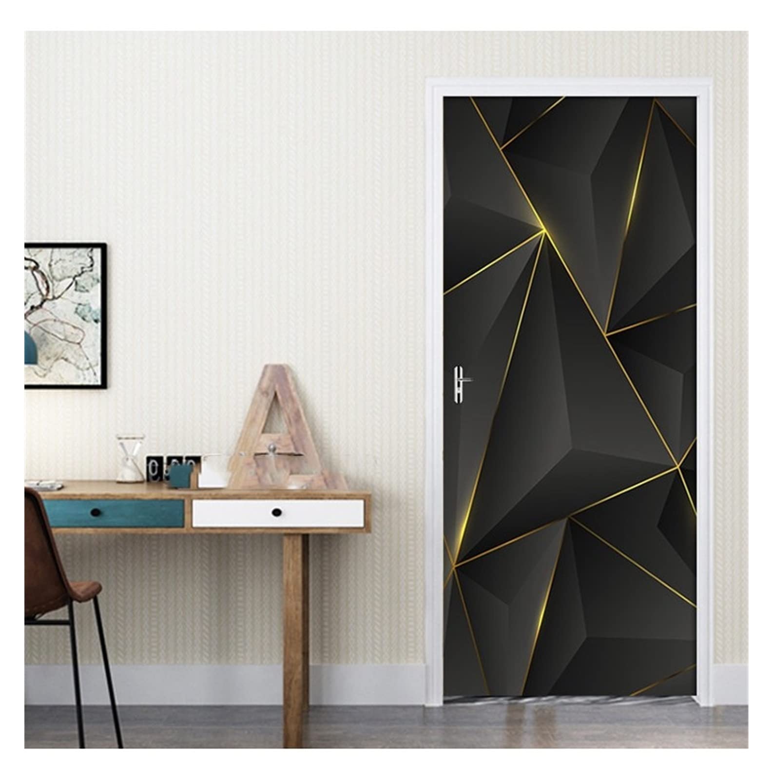 Autocollants de porte 3D étanche déco maison et salon 95x215cm