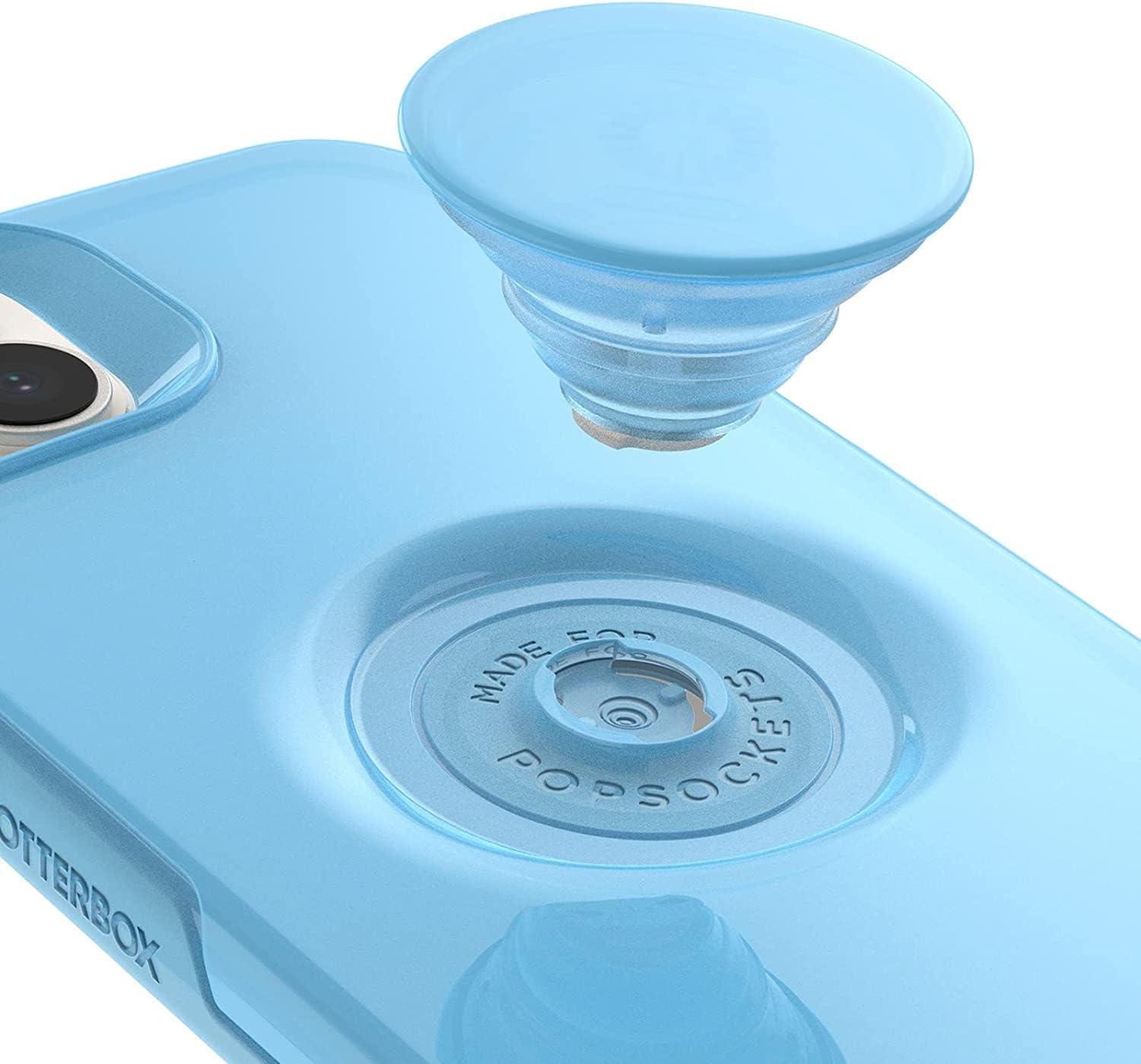 OtterBox + Pop Symmetry Series Slim Case for iPhone 14 Plus (ONLY) with PopSockets PopGrip - Non-Retail Packaging - (You Cyan This (Blue))