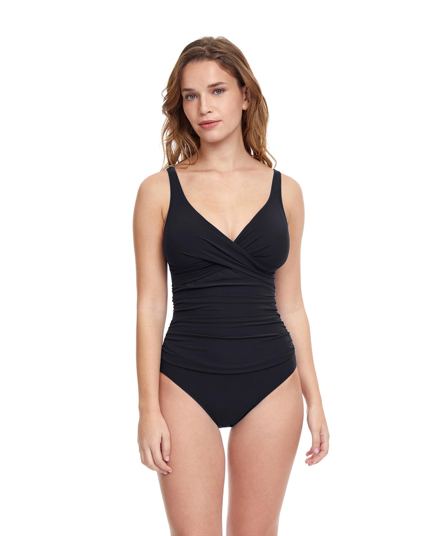 Profile by Gottex Womens Surplice Bust V-Neck One Piece Swimsuit