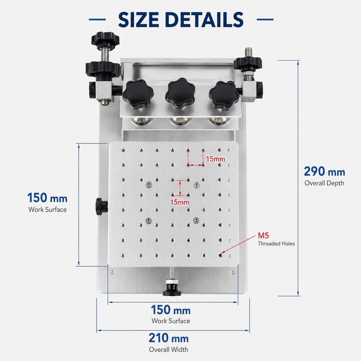 Ręczna drukarka pasty lutowniczej SMT, regulowany stół szablonowy 150 x 150 mm | Precyzyjna regulacja obrotowa 30°, skok 20 mm X/Y i aluminiowa podstawa CNC dla stabilnego drukowania PCB