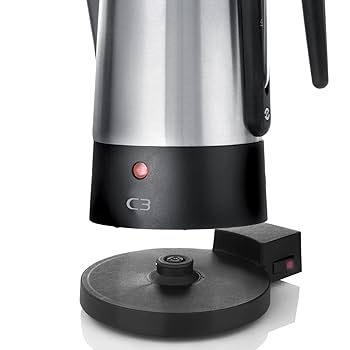 Cafetière Bialetti Percolateur 4-12 Tasses - Design Acier Laqué - Fonction Maintien Au Chaud