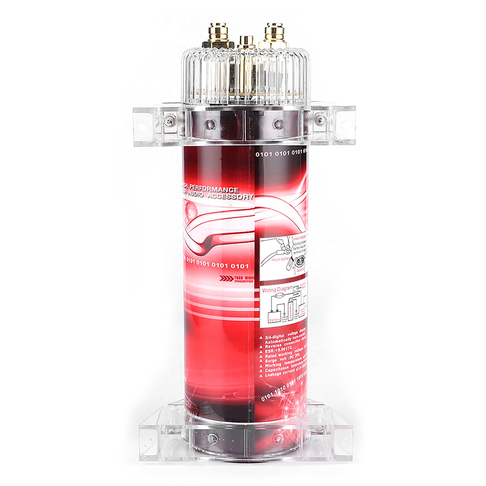 Acouto 2-kondensacyjny Stabilizator Mocy Audio dla Systemów o Mocy do 2000 W. Akcesoria do Montażu Pojazdu