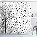 Czarny ptak wodoodporna zasłona prysznicowa 180 x 240 cm zasłona prysznicowa odporna na pleśń, bardzo długie zasłony prysznicowe, 61 cm, dekoracje łazienkowe z haczykami - 183 x 240 cm