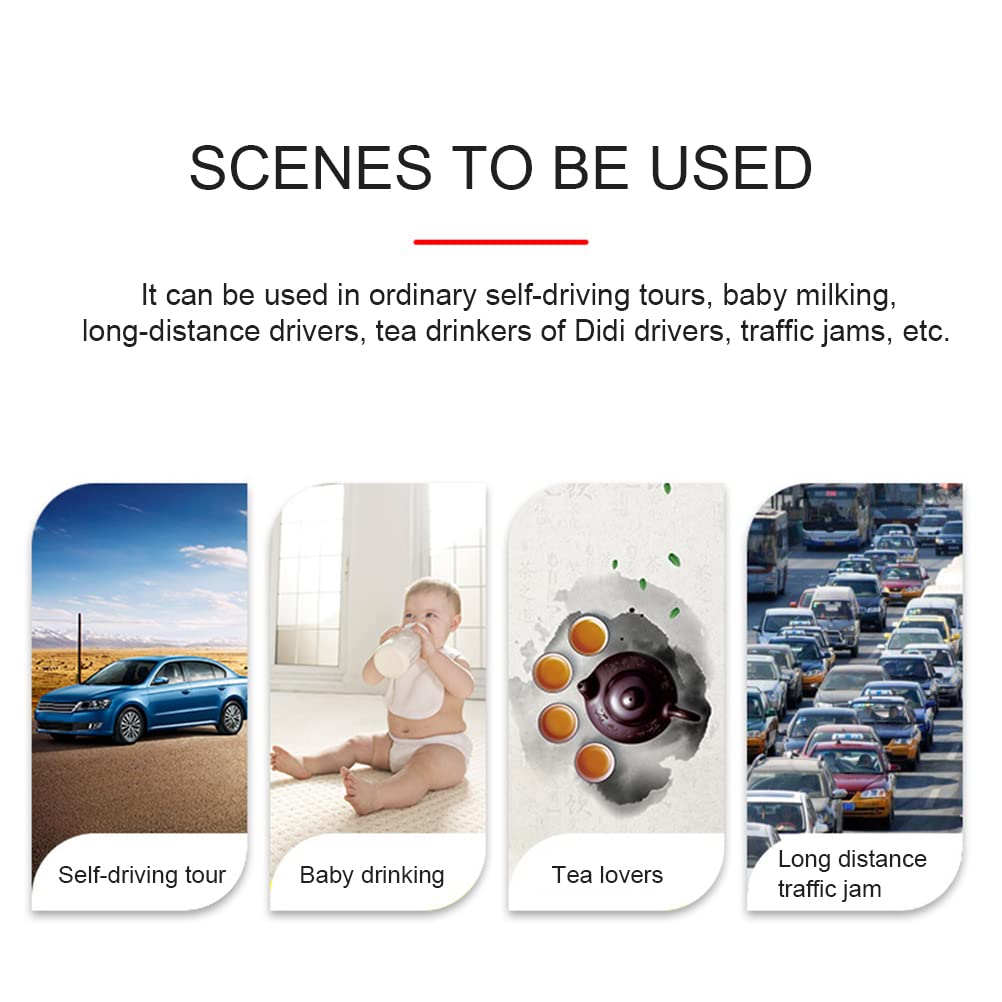 12V/24V Car Travel Electric Kettle,KIMISS Car Kettle Boiler Heating Mug with Anti Spill Lid Portable Coffee Travel Cup Temperature Control Kettle for Tea Milk