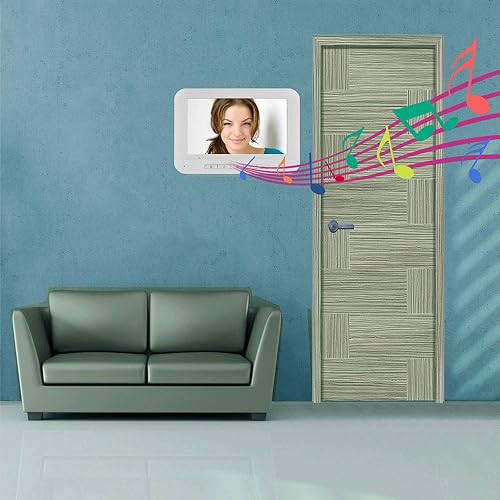 Miniatura 9 de Sistema de video portero, monitor de 7 pulgadas, kit de timbre de puerta de video con cable, intercomunicador de puerta de cámara IR al aire libre,