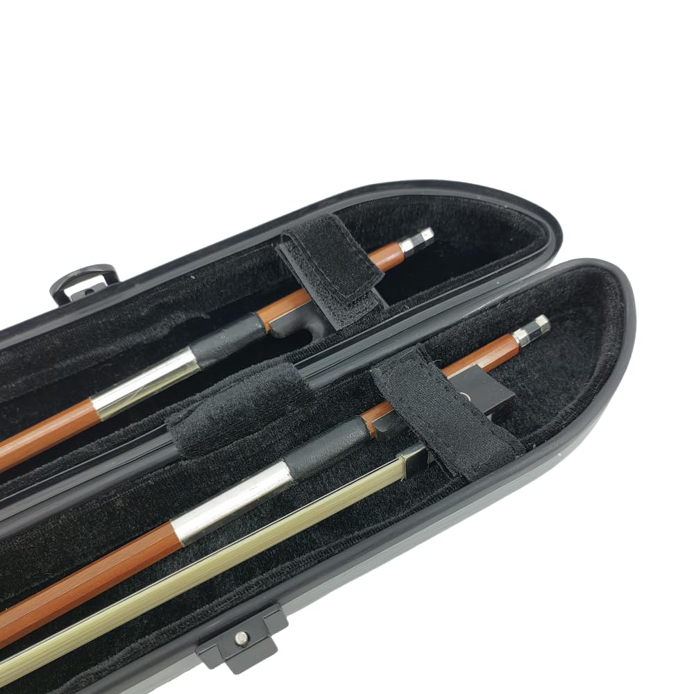 yinfente Custodia per arco da violino, viola e violoncello in fibra di carbonio, leggera e resistente, contenente 2 archi, tracolla regolabile
