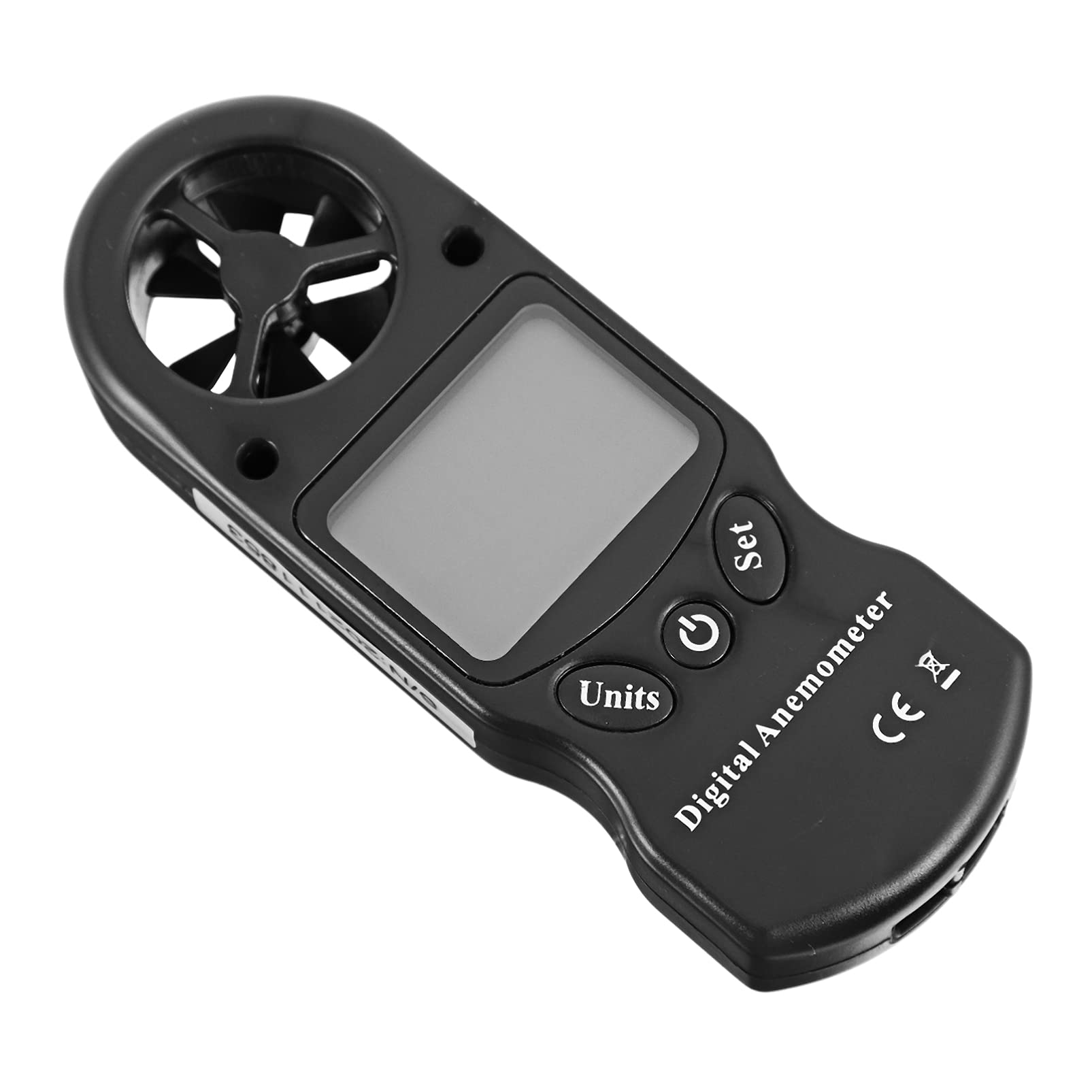 MAGICLULU Mini Anemómetro Digital Portátil con Bolsa de Almacenamiento con Pantalla Lcd Retroiluminada y Medición de Velocidad del Viento, Higrómetro de Mano en Plástico para Trabajo