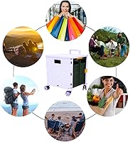 Vista 104 de FELICON SELORSS - Carrito plegable portátil con ruedas para subir escaleras y ruedas giratorias de 360°, mango telescópico, caja de plástico