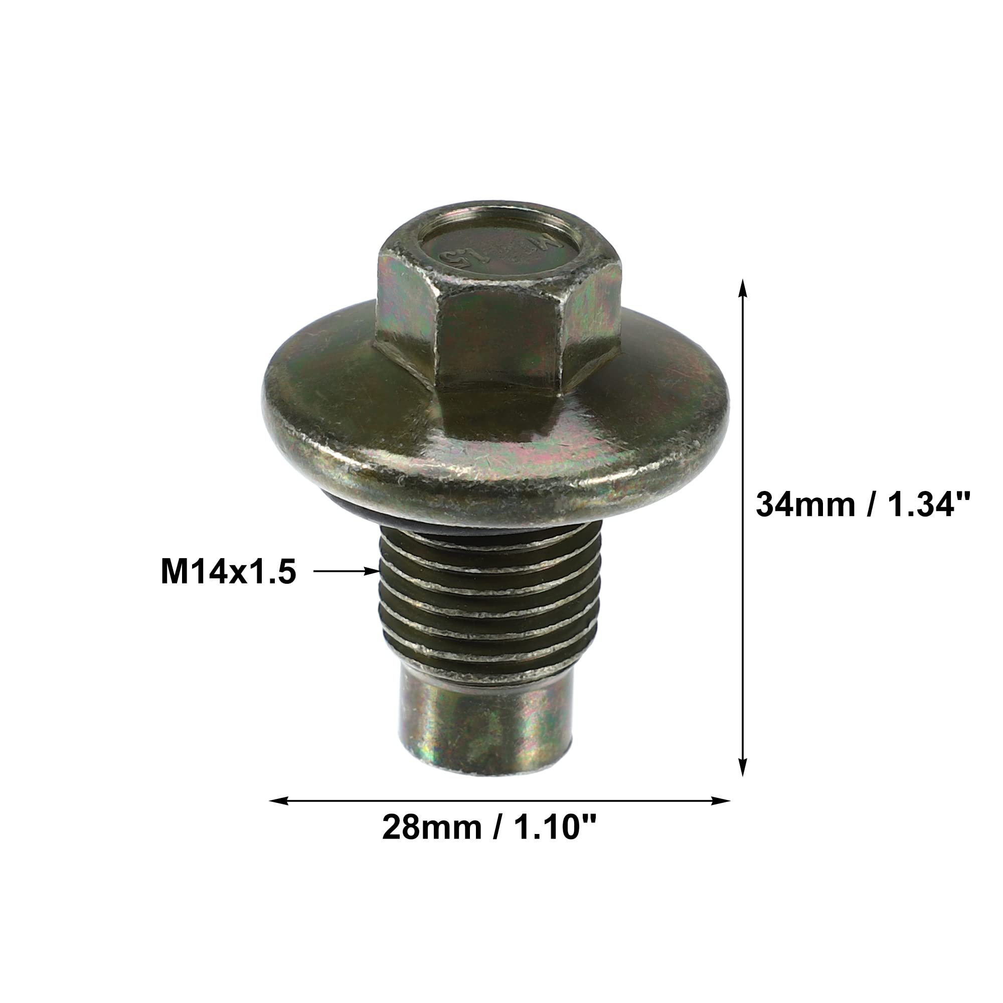 A ABSOPRO 4 Bouchons Vidange Huile + Joint Pour Ford Street Ka 03-05 | Vert Foncé, Acier, 34x28mm, 1013938, Pour Ford B-Max 12-20, C-Max 07-20, Focus 04-12, Transit 00-20, Pour Jaguar XK8 02-06