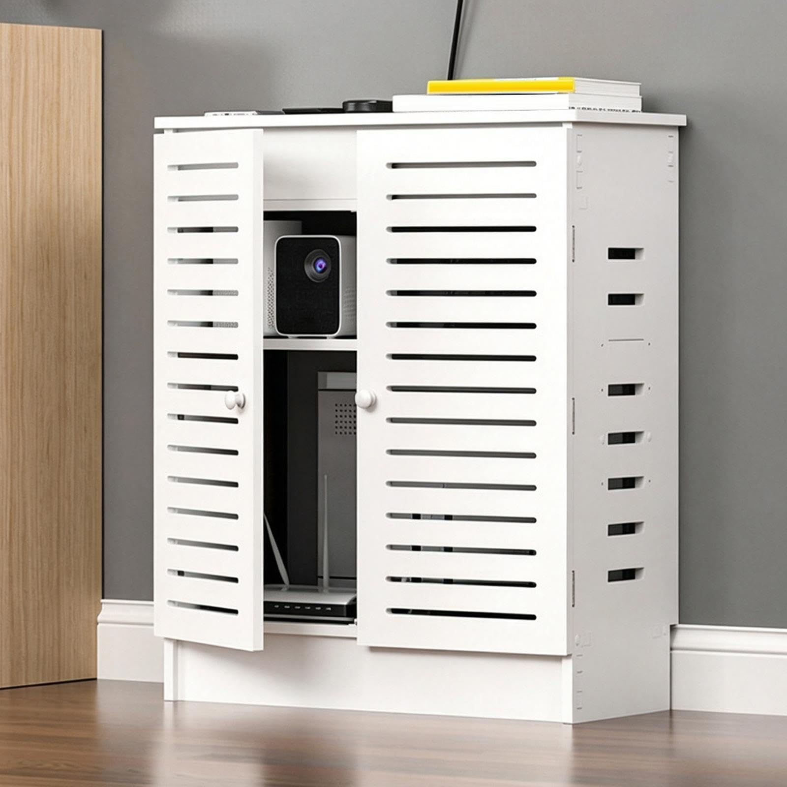 Armadio Contenitore Nascosto per Router,Armadio Porta Router WiFi in Bambù