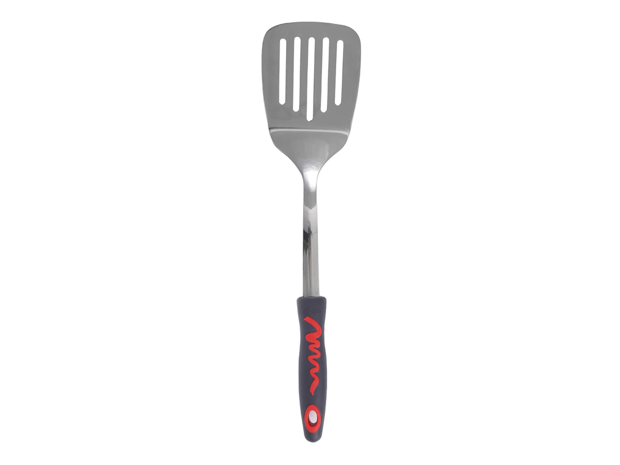 Spatule ajourée en acier inoxydable ustensile de cuisine anti-graisse gris rouge Dexas