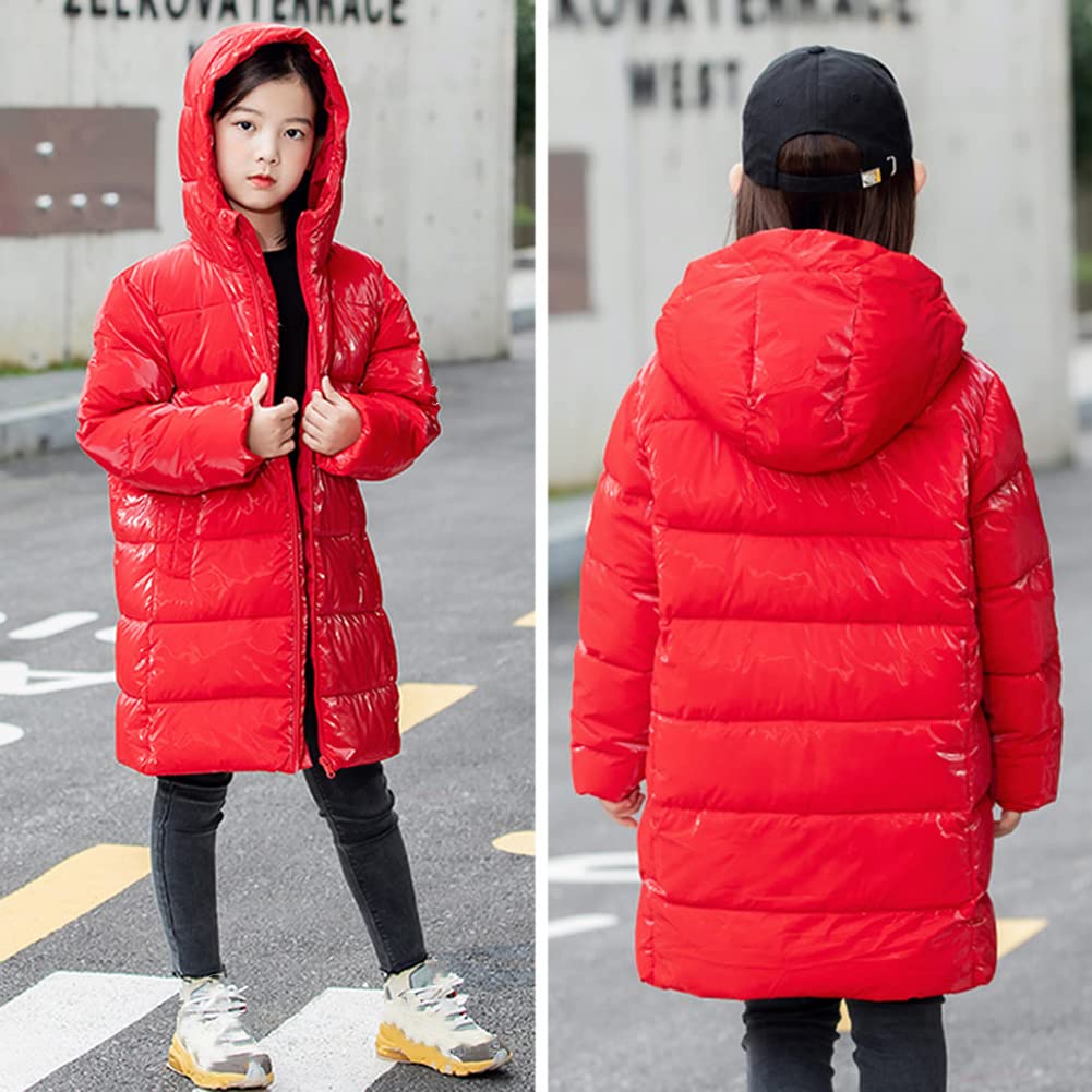 amropi Bambini Giubbotto Piumino Invernale Ragazze Giacca Leggero Cappotto con Cappuccio per 3-12 Anni