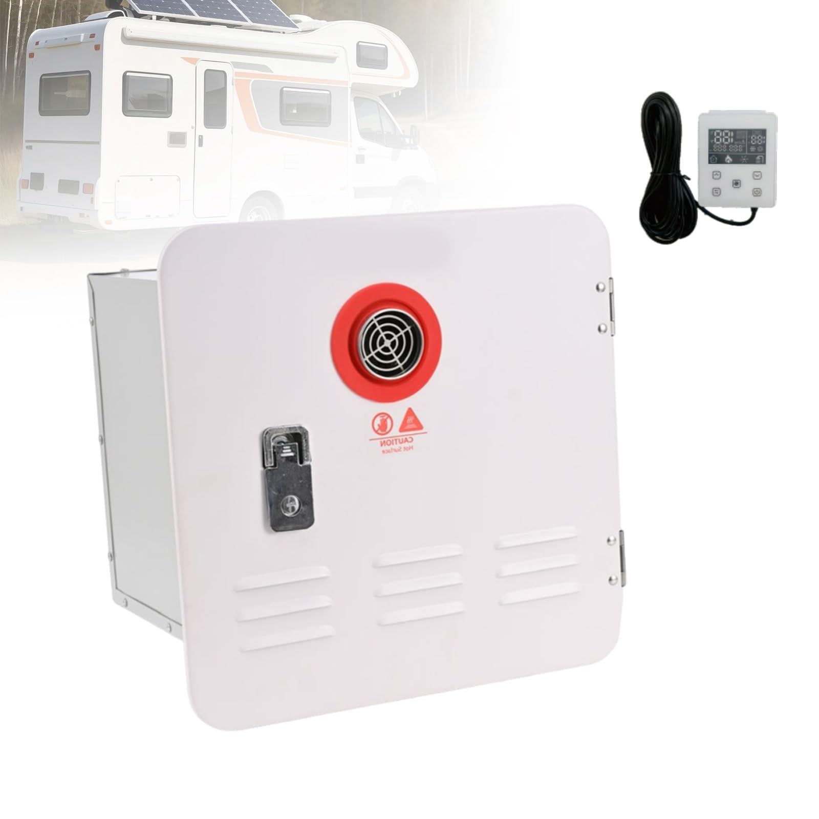 Scaldaacqua Istantaneo Gas Propano per Camping Camper, 65000 BTU Termostatico 12V DC con Doppia Uscita e Comando a Filo, Sostituzione Facile RV