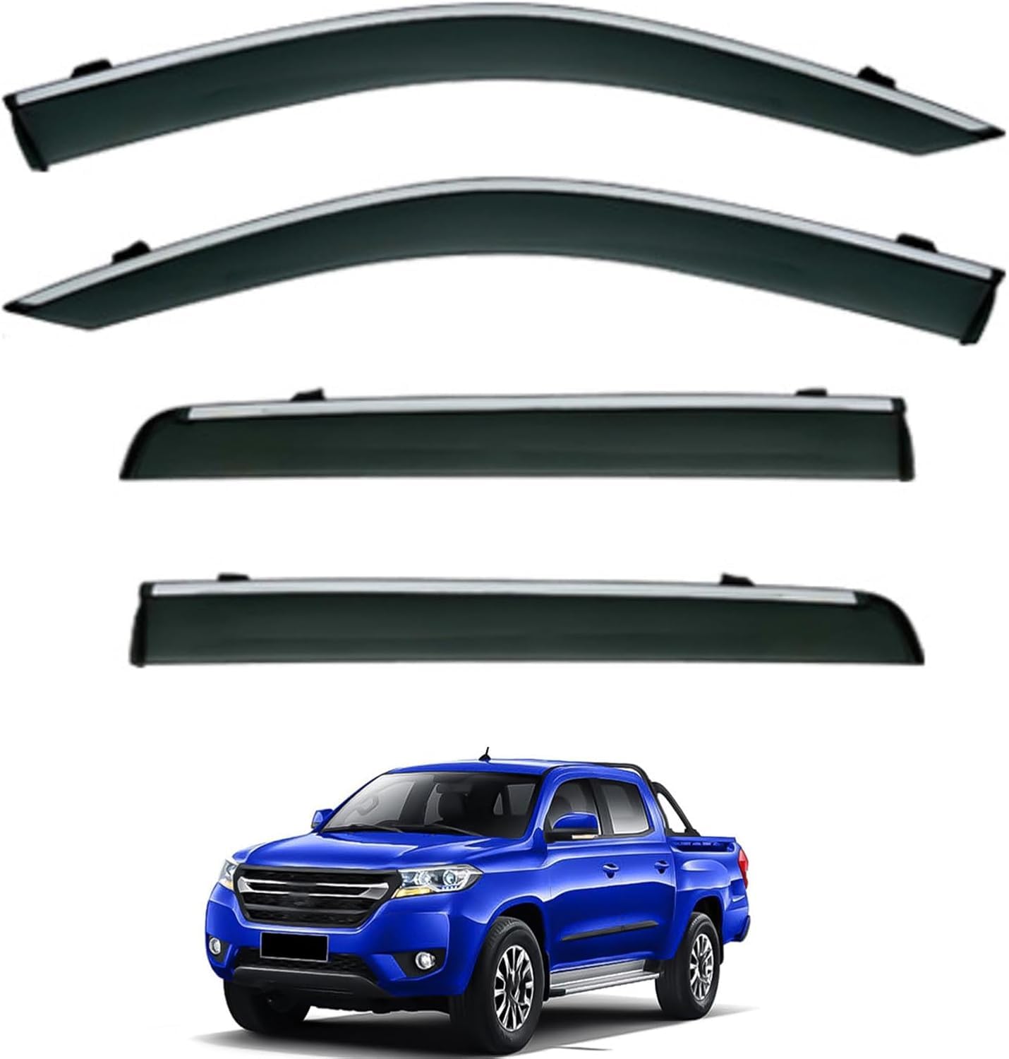 Acwyahso Rain Guards Wind Deflectors for Zamyad Zagros MK1 2019-2024, 4Pcs Vent Visors, Allows Fresh Air & Keeps Rain Out, No-Drill Install
