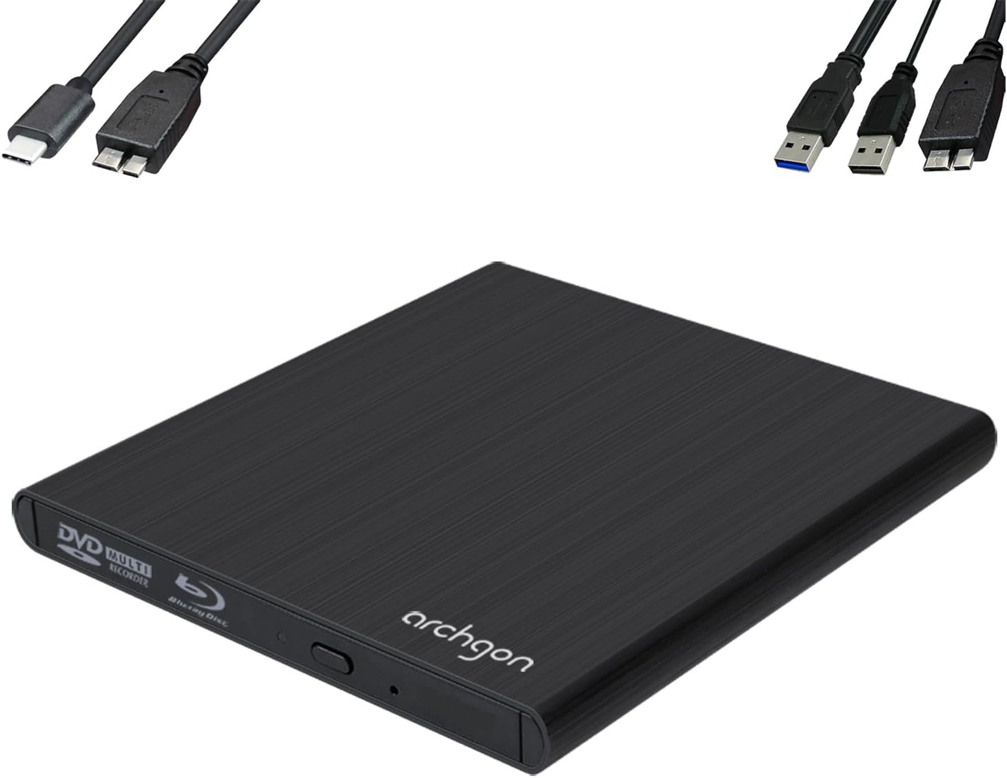 Archgon Blu-ray DVD Drive black Black USB 3.0 Style Blu-ray & USB-C