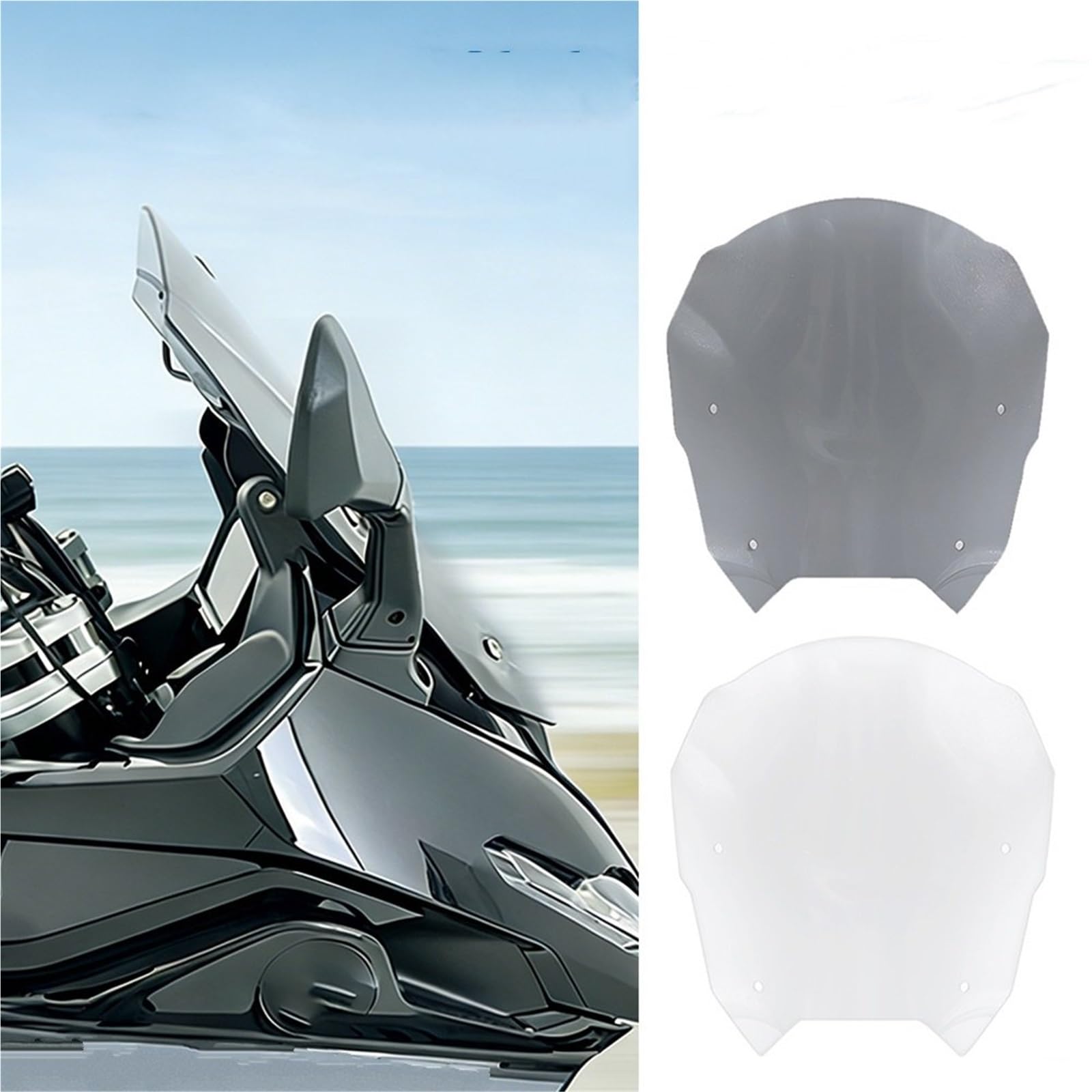 Szybka szyba motocyklowa Pasuje do BMW R1300 RS | Do deflektora powietrza przedniej szyby motocykla R1300RS(Gray 39CM)