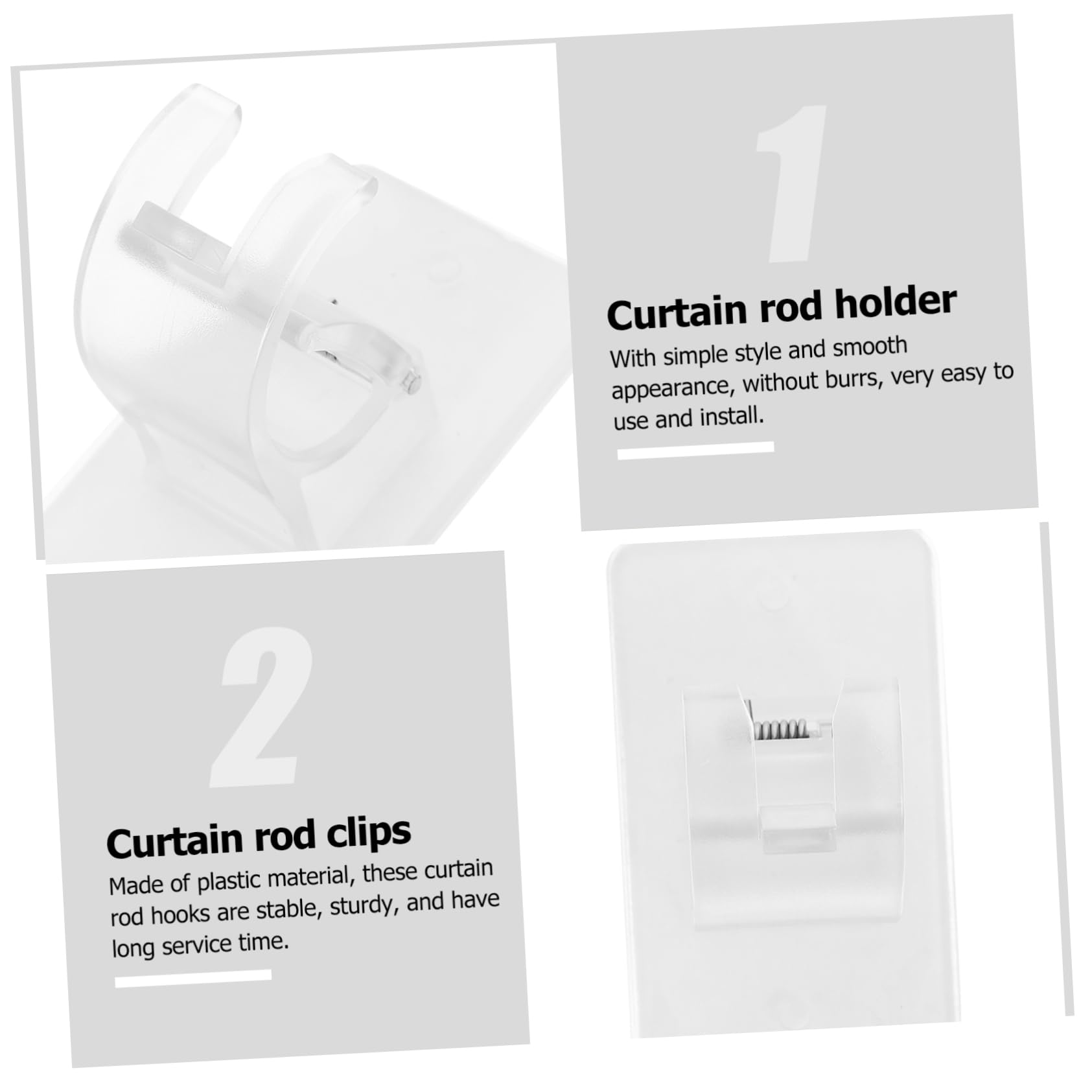 Alipis 16pièces Supports Auto-adhésifs pour Rideaux Lot de Installation sans Perçage pour Cuisine Salon Et Bureau Stabilité Et Longue Durée