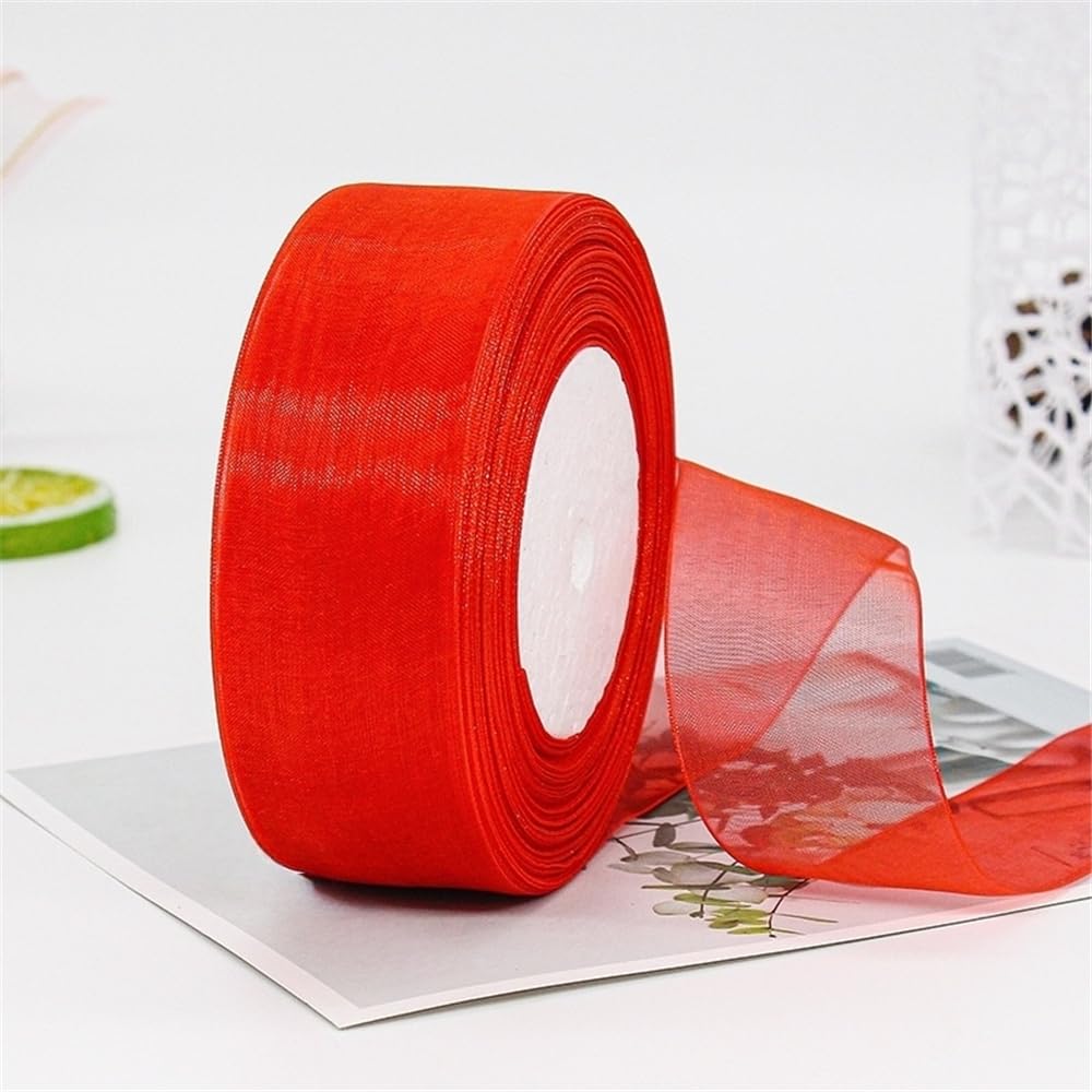 360 Meter Deko Chiffonband 38 mm Durchscheinende Schleifenband Geschenkband Seidenband Dekoband Schneegarn Stoff Band Tüllband Hochzeit für Blumensträuße Dekoration Hochzeitseinladungen