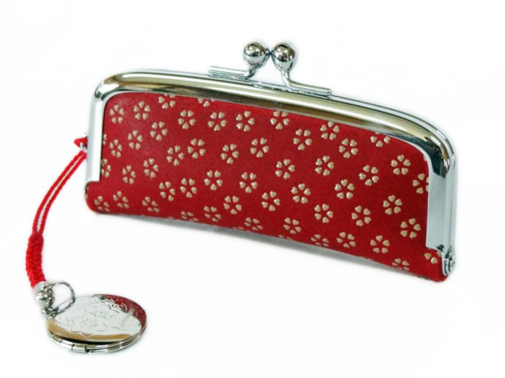 Amazon | 印傳屋 印伝 4303 印鑑ケース 325印鑑入 赤地鹿革×白漆 小桜