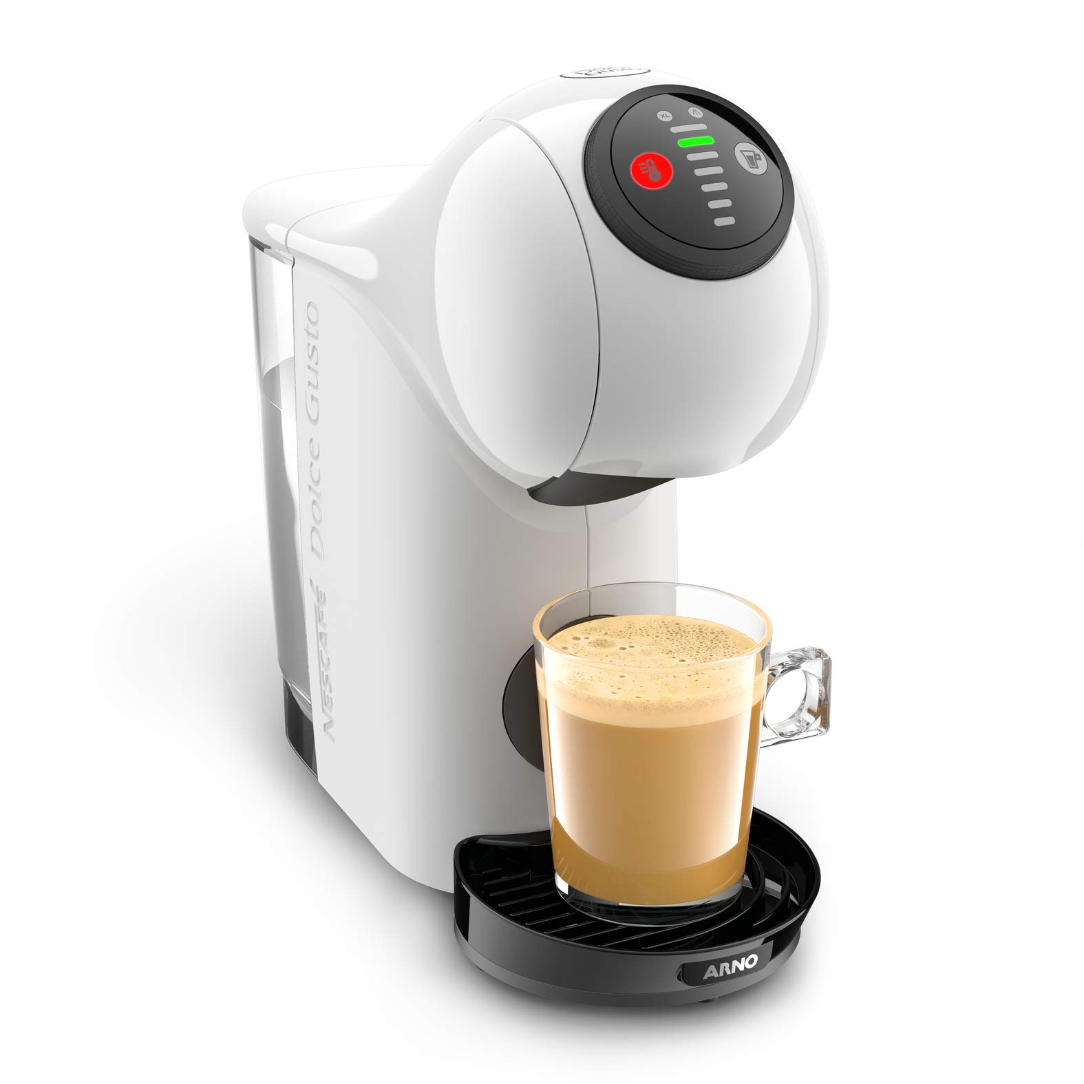 Krups Nescafé Dolce Gusto Machine à café, Cafetière capsules, Fonction XL, Intuitive, Boissons froides ou chaudes, Mode éco, Témoin de détartrage, Genio S Blanc KP240110