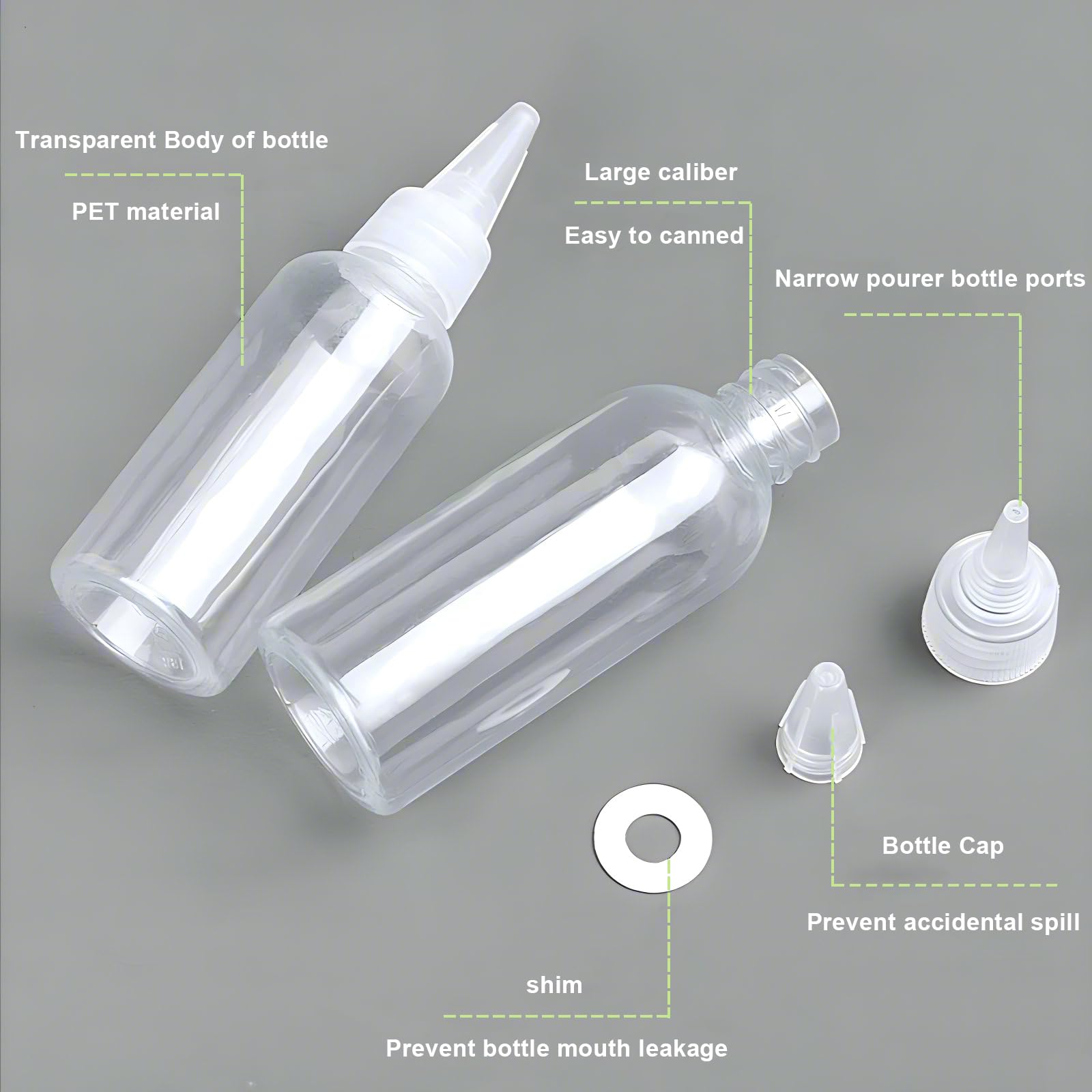 12 Bottiglie Spremibili Da 100ml - Per Salse, Olio, Pittura | Con Tappo Antigoccia - Foto 7