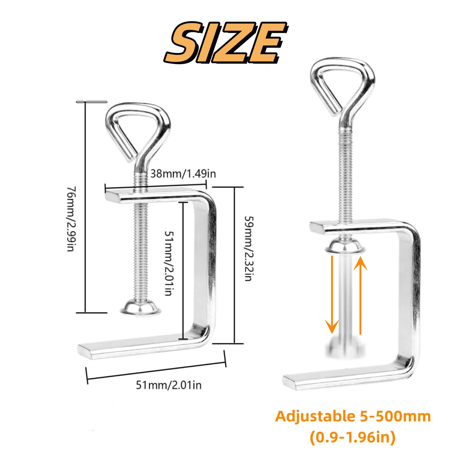 Morsetto a C regolabile da 4 pezzi da 5 a 48 mm, piccolo morsetto a C per carpentiere, morsetto di fissaggio per lavorazione del legno | Leroy Merlin