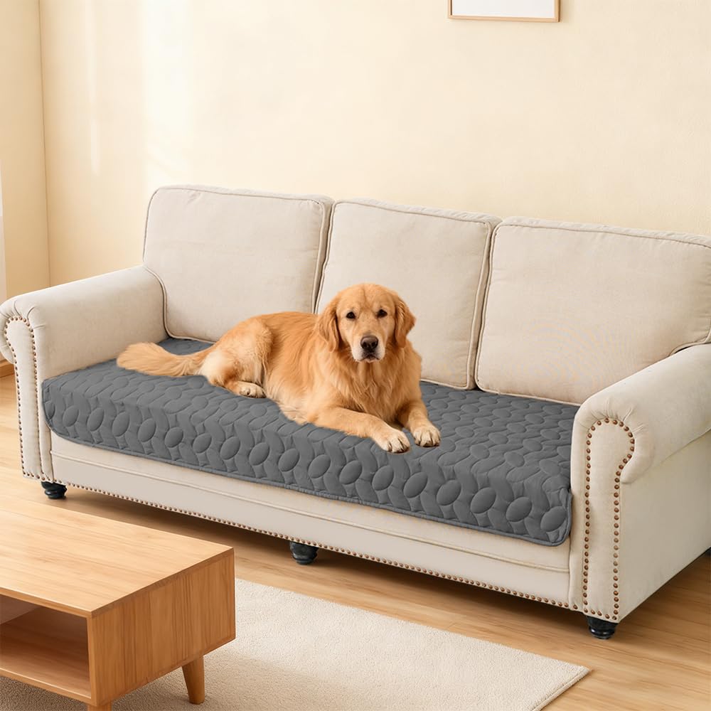 Ameritex Funda de cama para mascotas, manta para sofá y muebles, impermeable, diseño de nuevo patrón (30 x 70 pulgadas, gris oscuro)
