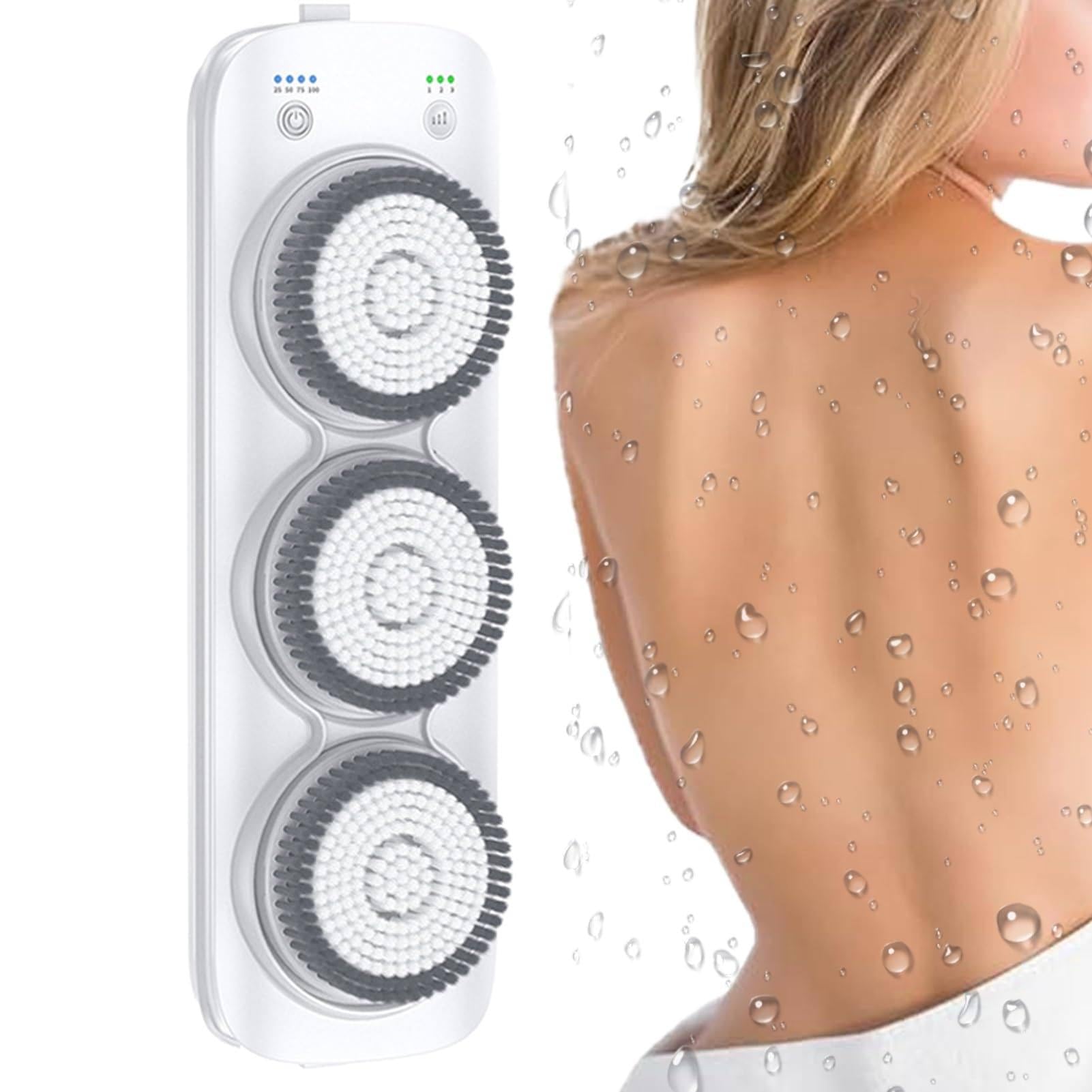 Brosse de Douche électrique murale, brosse de Bain électrique pour Le Corps, 3 vitesses, Hauteur réglable jusqu'à 64 cm, pour Un nettoyage en profondeur et Un Massage du Dos