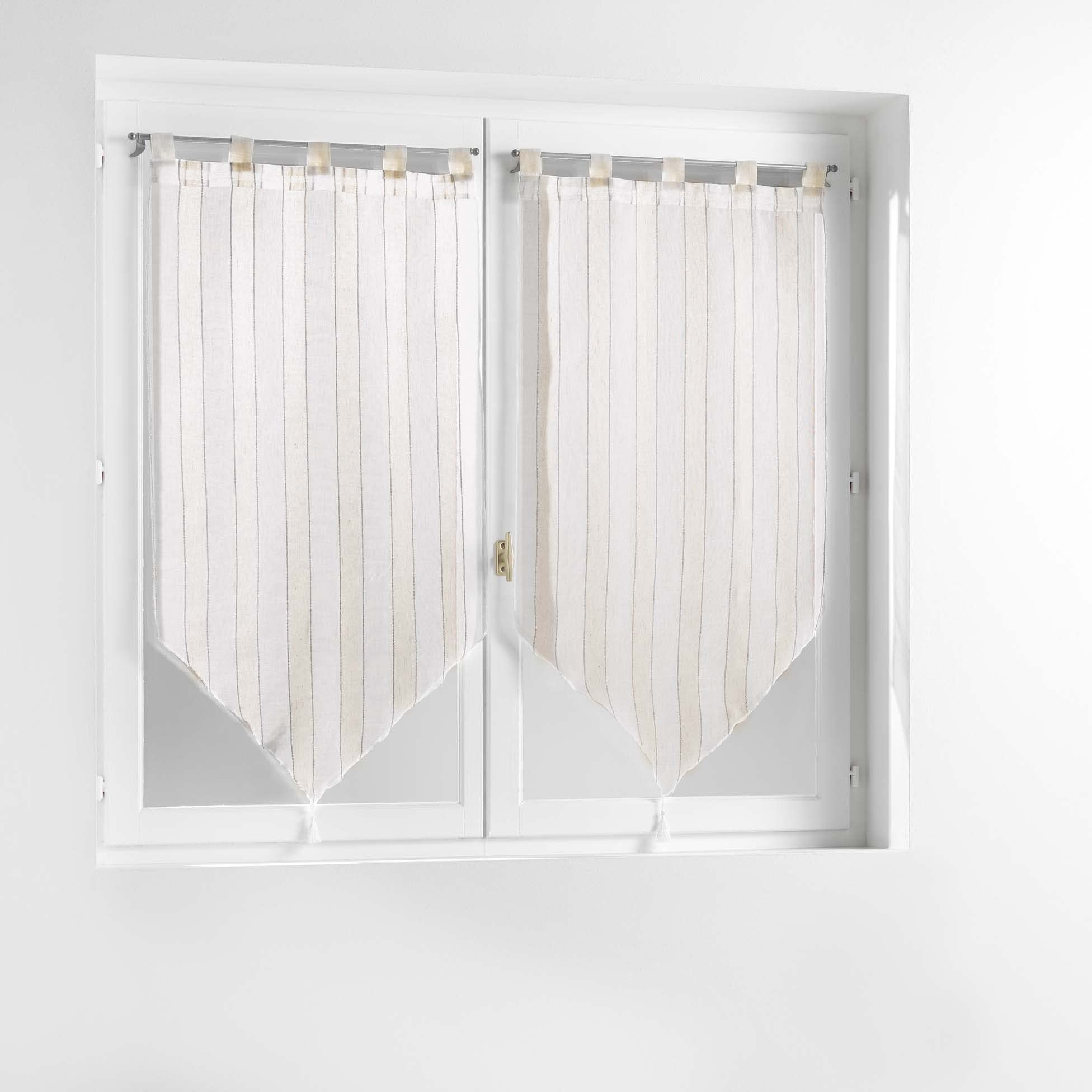 Paire Droite à Passants 2 X 60 X 120 Cm Karla Blanc - Voile Tissé