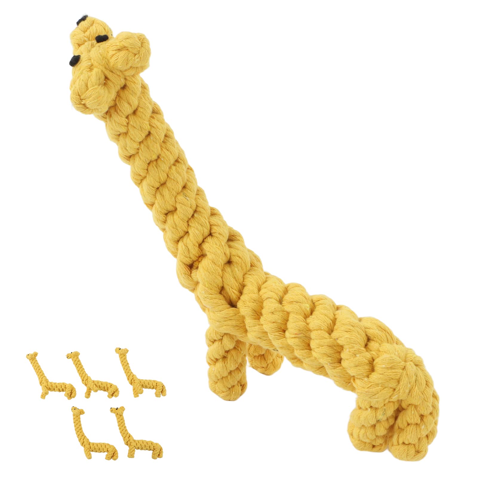 Juguetes para Cachorros de Jirafa, Cuerda de algodón para Masticar, Juguetes para Perros, Limpieza de Dientes, Gomas de Masaje para Perros