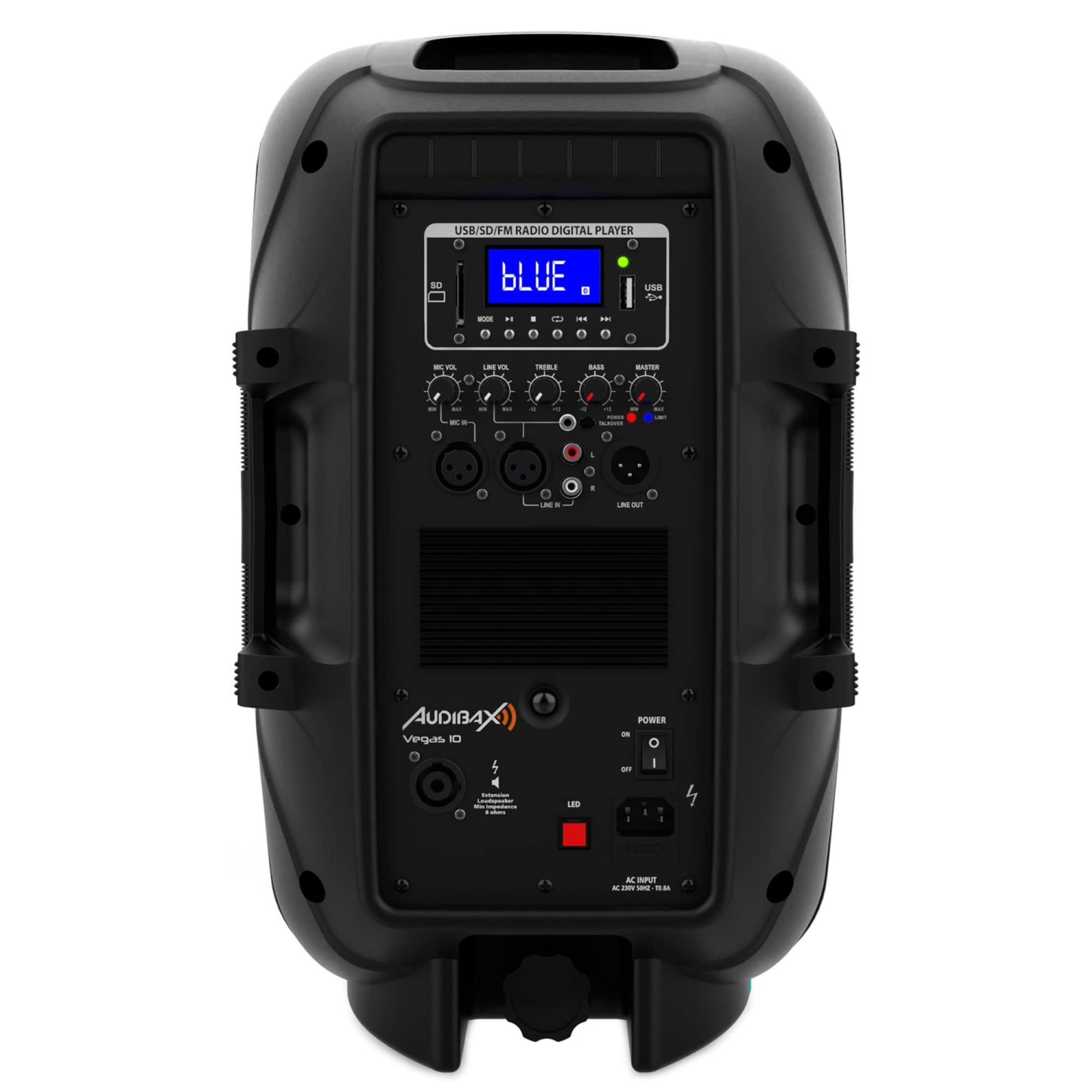 Audibax Vegas 10 Altavoz Profesional Bluetooth 10" + Motor 1 pulgada y Efectos Lumínicos