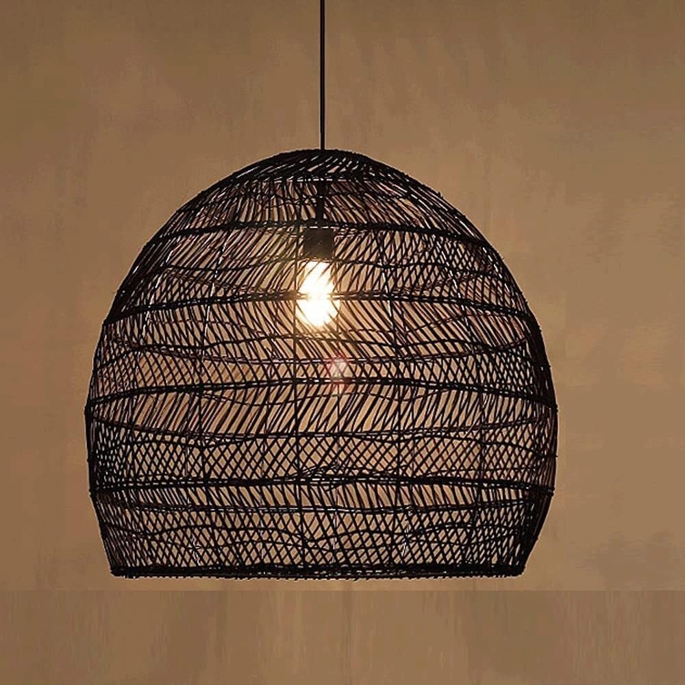 Lámpara de techo de bambú de 35 cm que elimina la luz fría en tu comedor