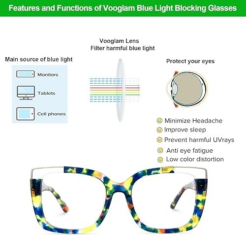 Miniatura 4 de VOOGLAM Anteojos rectangulares de gran tamaño para mujer Angelia