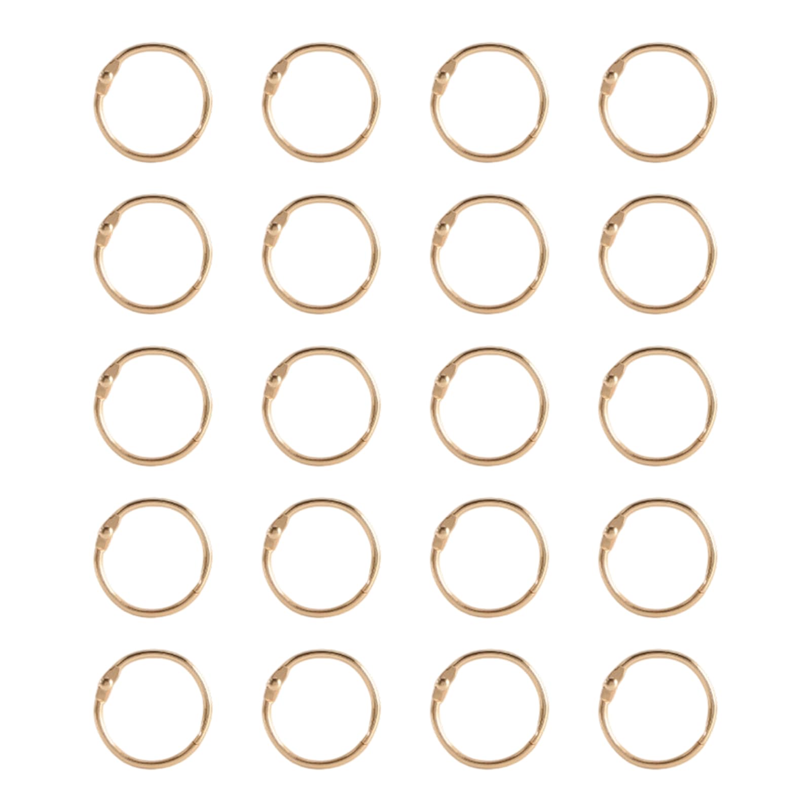 Elnwnnkc Gold 20 Pcs Metal Binder Rings 25Mm Bookbinding Book For Organizing Paper Cards Scrapbooks