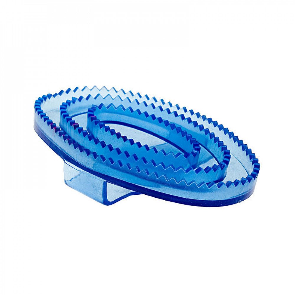 Horze Flexible Rubber Curry Comb Large - Blue - One Size