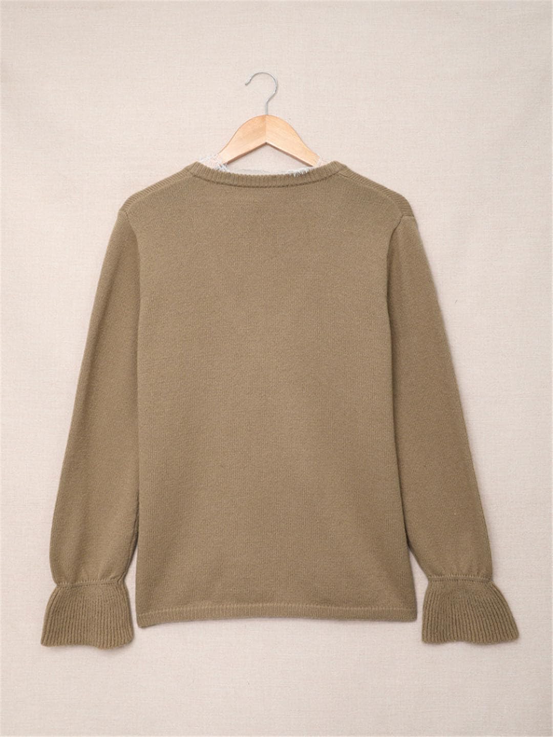 Maglione da donna autunno/inverno, tinta unita, scollo a V, casual, a maniche lunghe, maglia