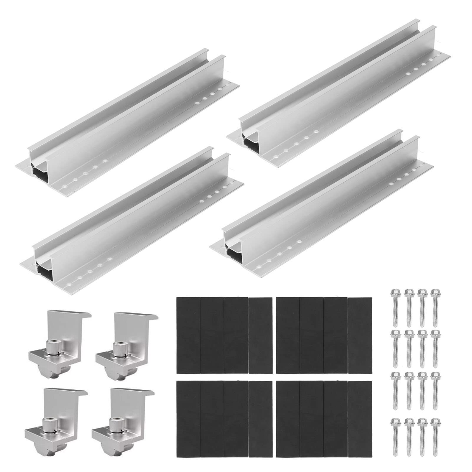 Solar Panel Holder, 4 Pieces Universal Solar Panel Mounting Bracket, Solar Panel Brackets, Kit, Roof Mounting Sun Panels For Motorhomes, Boats, Motorhomes, Caravans, Campervans, House Roof, White - View #8