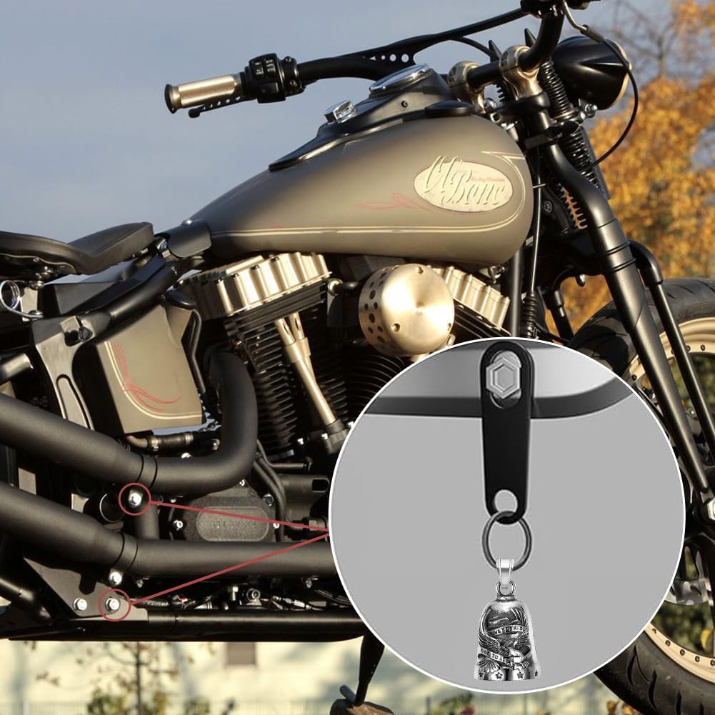 Guardian Angel Motorcycle Bell Good Luck Keychain & Drive Safe Pendant Accessories for Men Women Riding Safety - Image 6