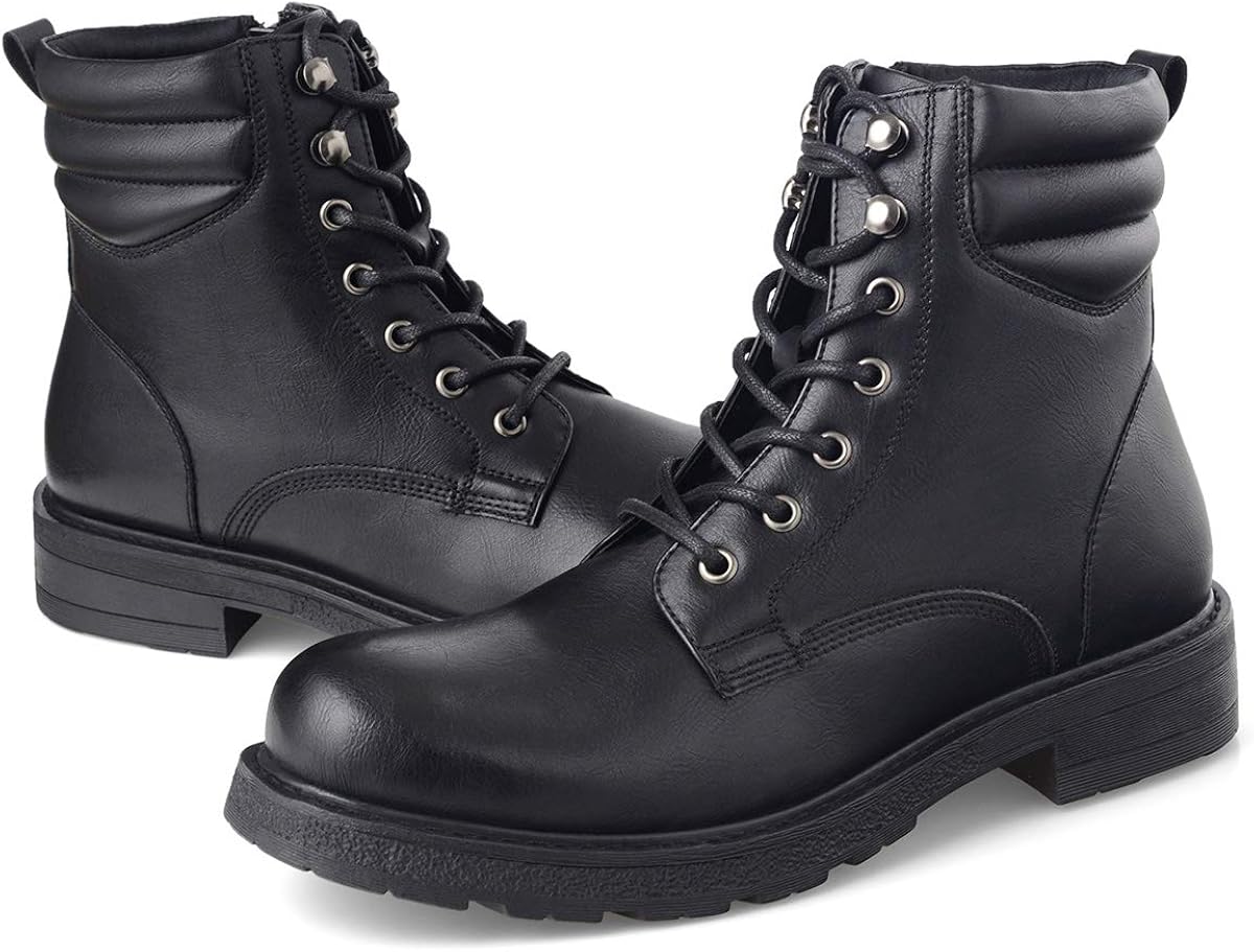 GM GOLAIMAN Mens Motorcycle TAFT Dress Boots Lace Up Zip