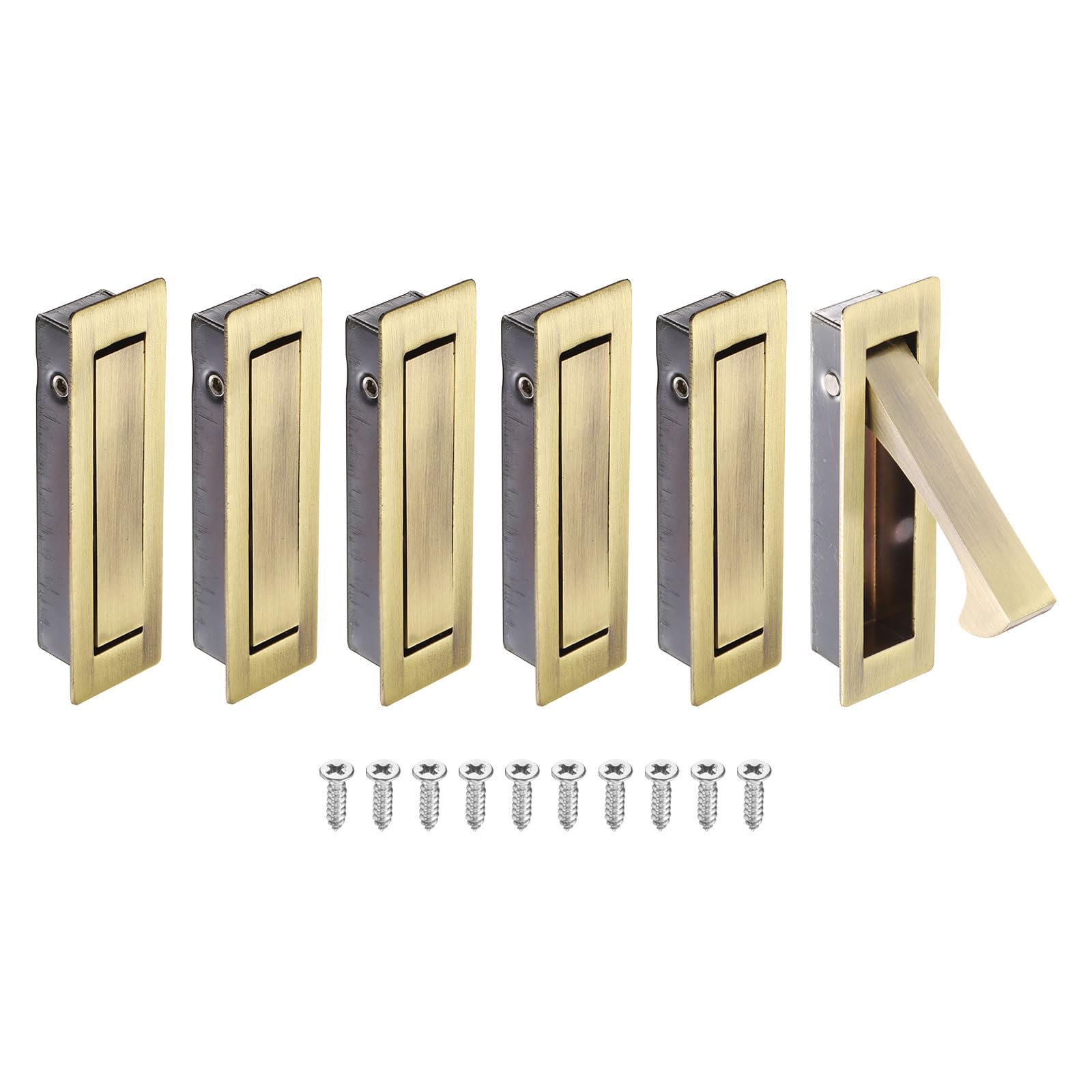 Poignées de porte de poche en acier inoxydable 304 bronze pour placard - Lot de 6