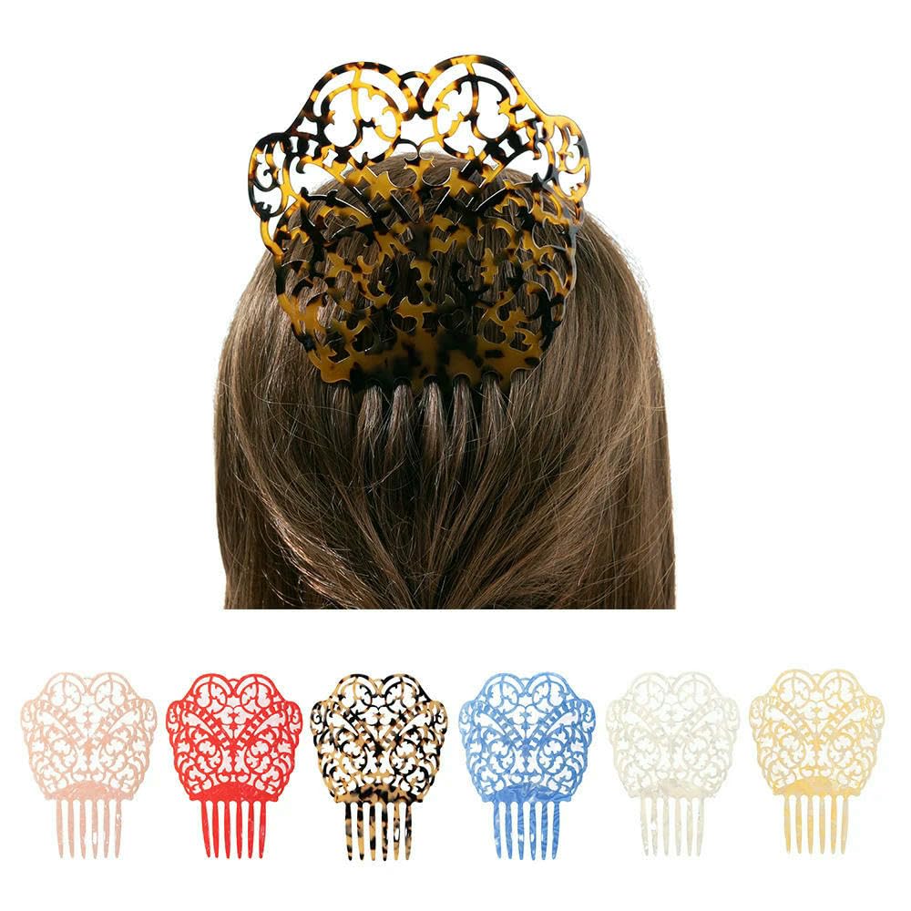 ZBDP - Peines para el cabello, accesorios para el cabello de acetato colorido, concha de tortuga sintética, pinzas para el pelo, para bailarinas de flamenco, tocados