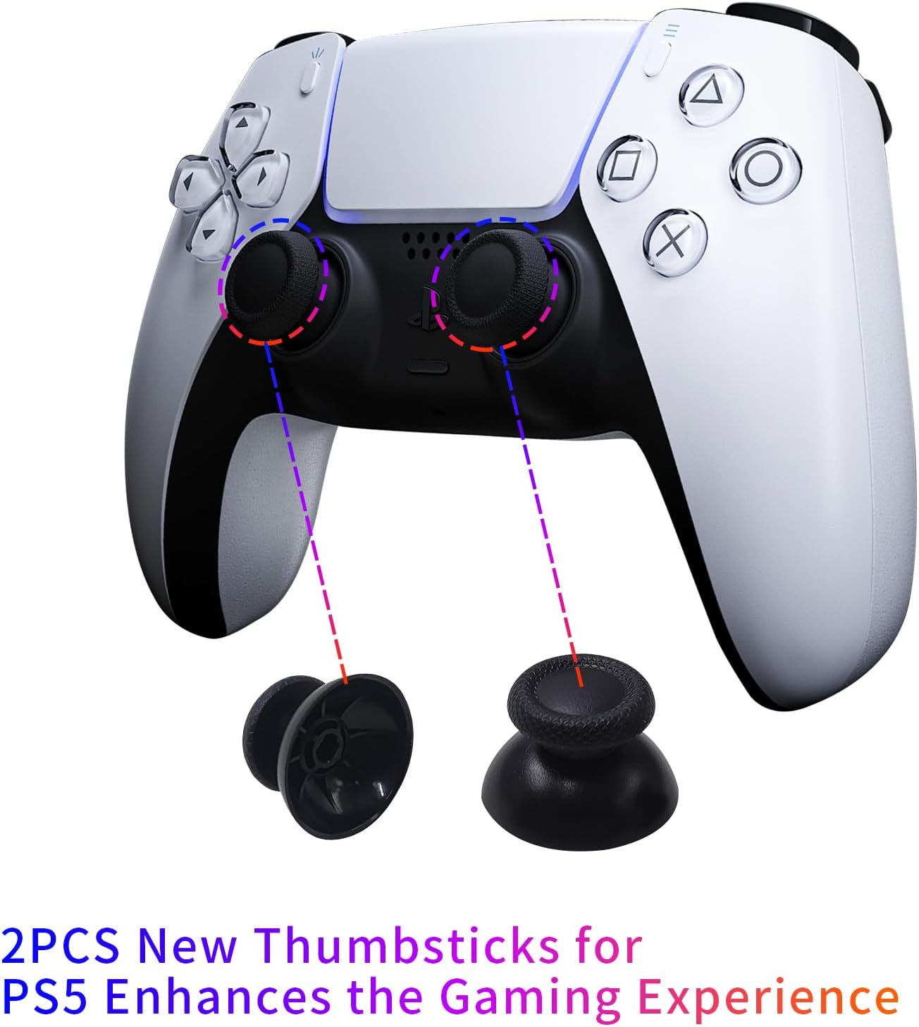 [ 4+4 ] Eaglewireless PS5 Analog Stick Replacement Part PS5 3D Controller Joystick Caps Thumbsticks Sensor Module for for Sony PlayStation 5 Wireless Controller +Toolkit (Blue-4 Joystick 4 Cap)