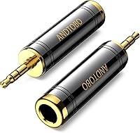 ANDTOBO Pure Copper 3.5mm to 1/4'' Headphone Adapter 2-Pack - Stereo Male to Female Jack for Amp, Audio Interface, Sennheiser