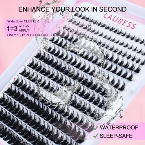 Image of Lash Clusters with Spikes Manga LAUBESS Eyelash Clusters Kit Fairy Anime Cluster Eyelash Extensions with Bottom Individual Lashes DIY Volume Cluster Lashes (Spiky+Bottom,0.07D-10-16mm)