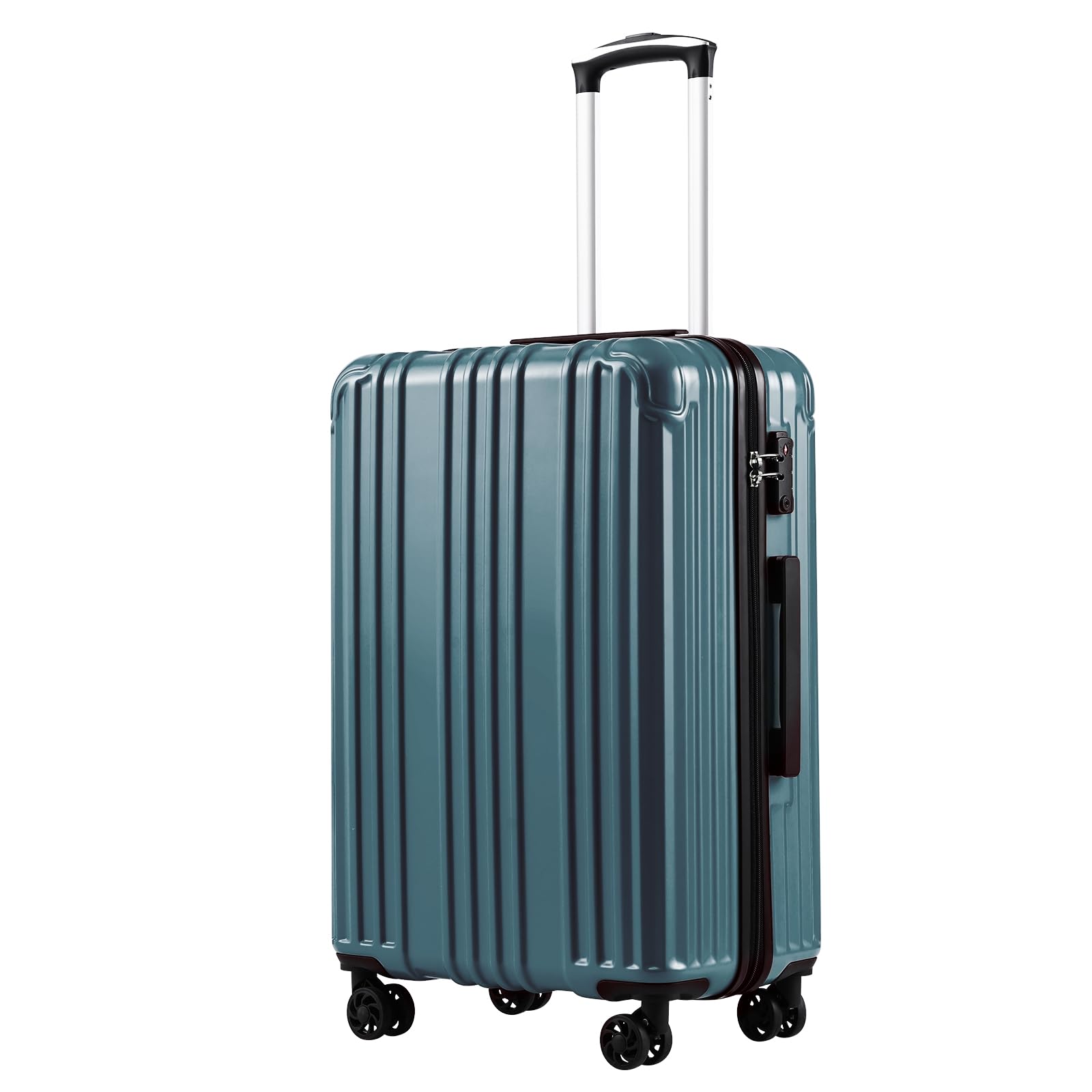 COOLIFEHard Shell Suitcase Rolling Suitcase Travel Suitcase Luggage Carry on Luggage PC+ABS Material Lightweight with TSA Lock and 4 Wheels (Teal Blue, S(55cm))