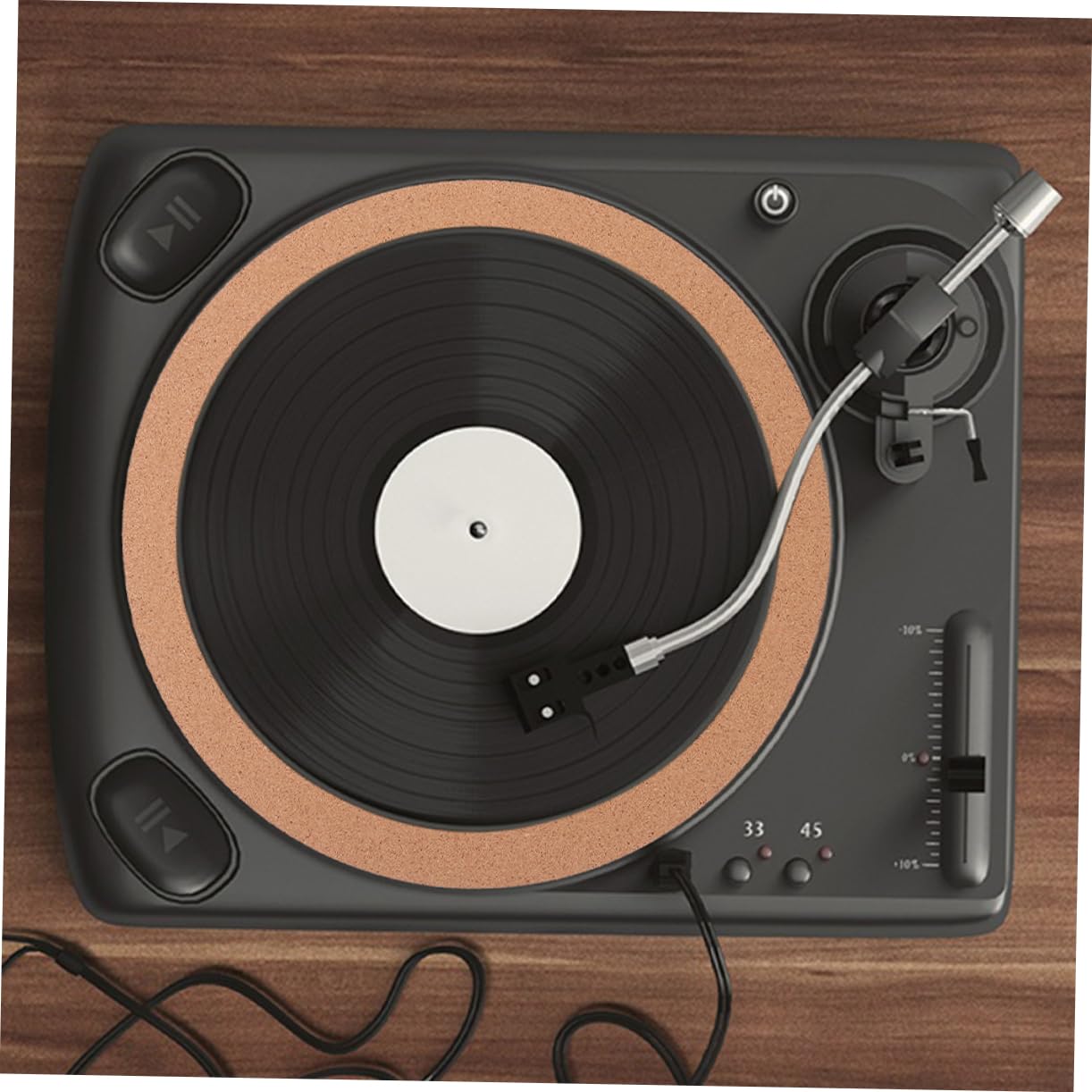 LIFKOME Pack Soft Cork Record Pad Vinyl Protective Mat for Turntable Anti-static Disc Protective Pad Sound Enhancer Noise Reduction Non-slip Design