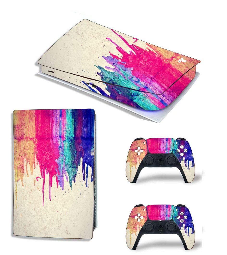 ELTON PS5 Skin Protective Wrap Cover Vinyl Sticker Decals for PlayStation 5 Disk Version Console and Two Dual Sense 5 Sticker Skins Black PS5 Skin Console and Controller design144 [video game] (B08YWQTY6K) Amazon Price History, Amazon Price Tracker