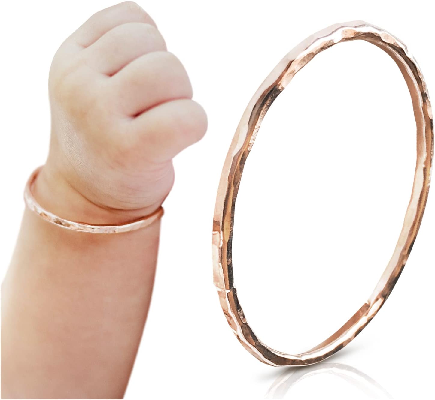 Ellie J Maui Baby Bangle Bracelet (4 1/2" Inches, Rose Gold Filled)