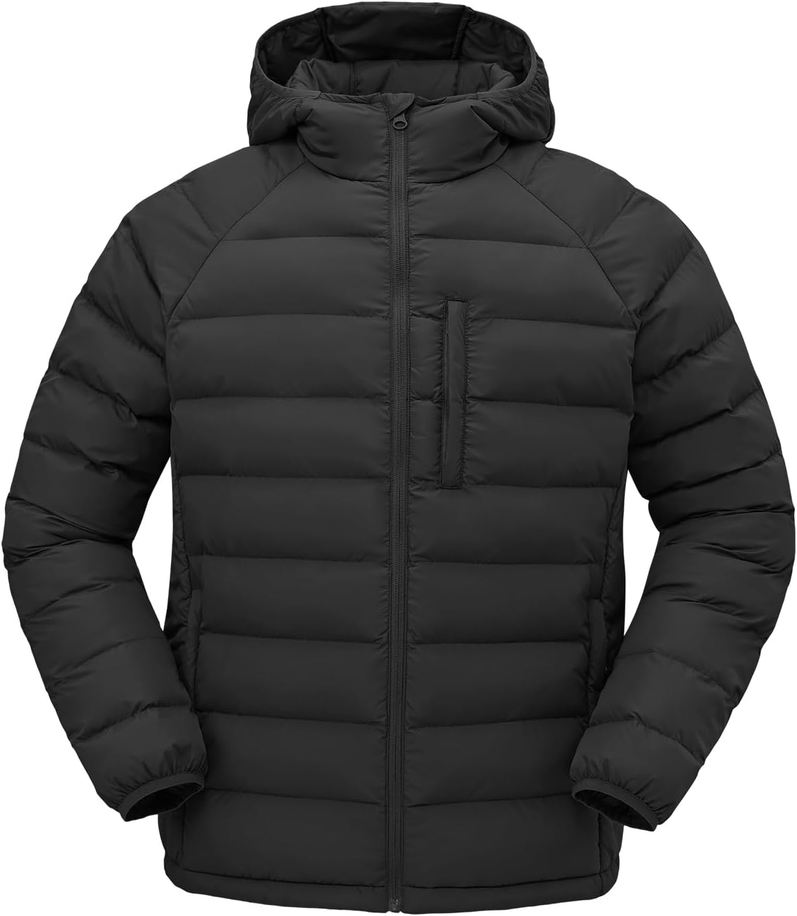 Rdruko Men's Lightweigh Puffer Jacket Insulated Hooded Work Jacket Water-Resistan Casual Winter Coat for Hiking Camping