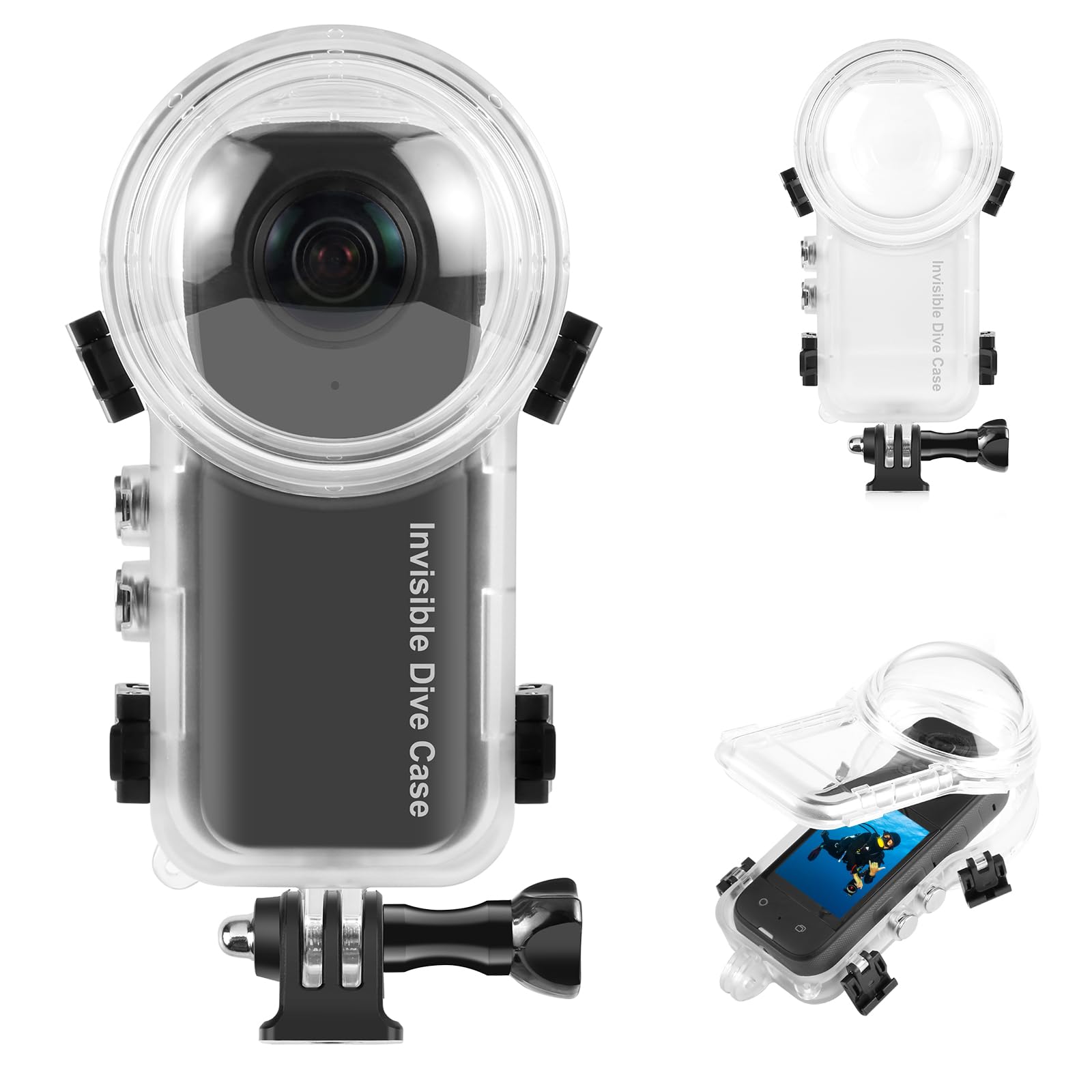 Custodia Subacquea 30m Per Insta360 X3 - Impermeabile Con Copriobiettivo Silicone - Foto 9